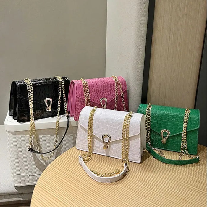 Textured Chain Pattern Sling Bags fashionnsio