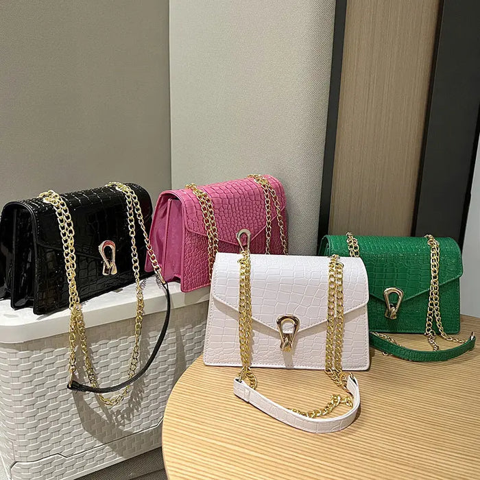 Textured Chain Pattern Sling Bags fashionnsio