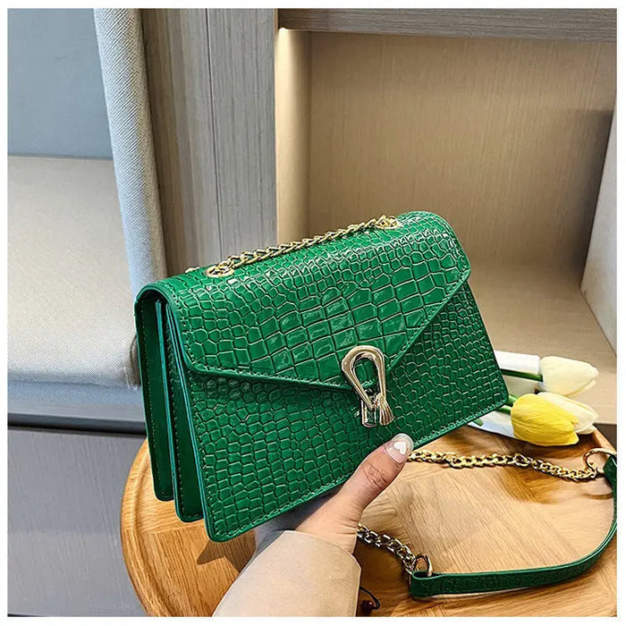 Textured Chain Pattern Sling Bags fashionnsio