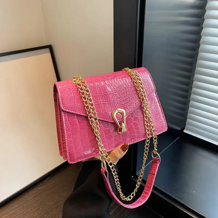 Textured Chain Pattern Sling Bags fashionnsio