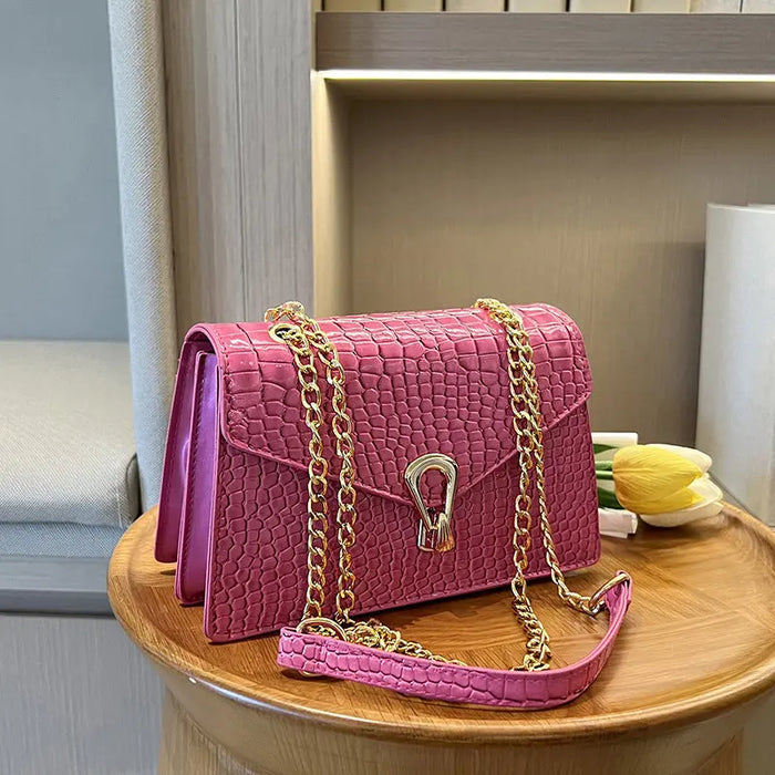 Textured Chain Pattern Sling Bags fashionnsio