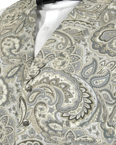 Thackery Vest - Gray Paisley