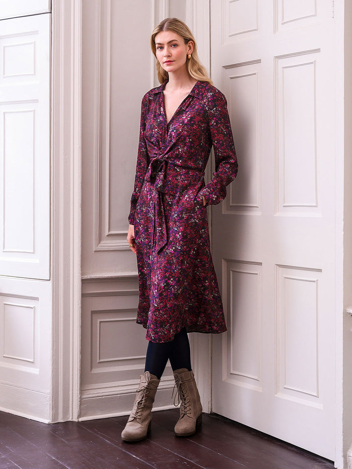Tie Front Midi Shirt Dress
