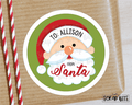 From Santa Stickers or Tags, Santa Face . Christmas Gift Labels - Scrap Bits