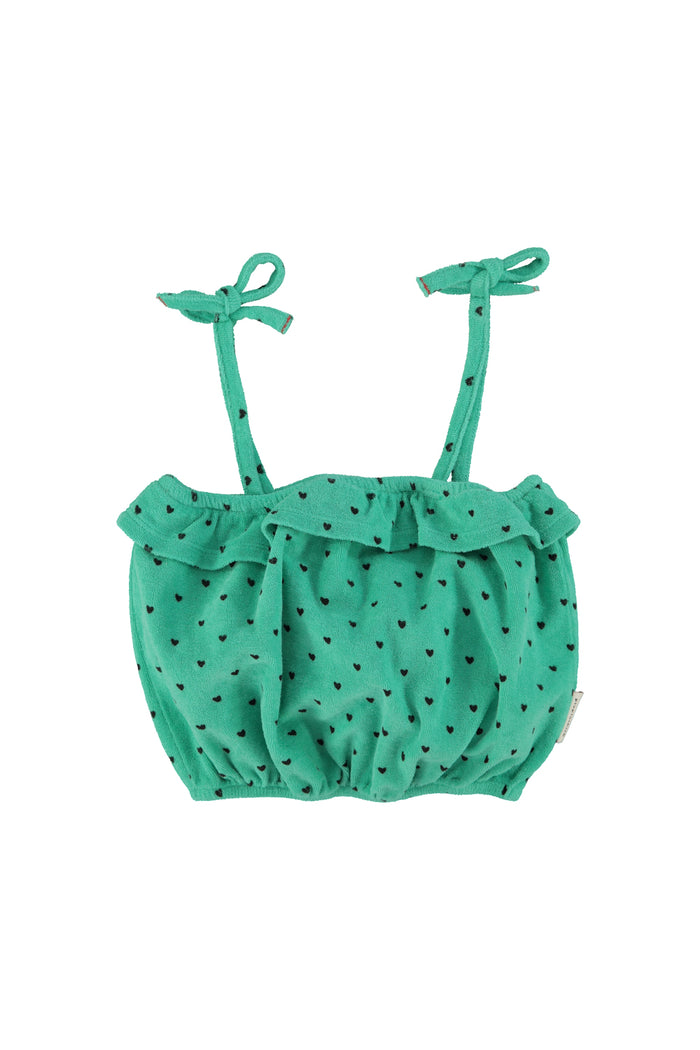 top w/ straps | green w/ black hearts allover