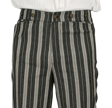 Towson Striped Trousers - Black