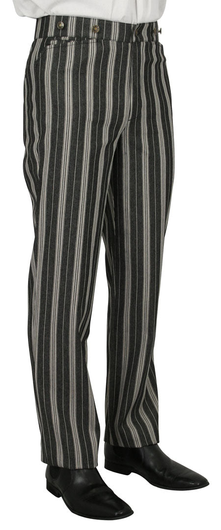 Towson Striped Trousers - Black