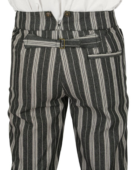 Towson Striped Trousers - Black