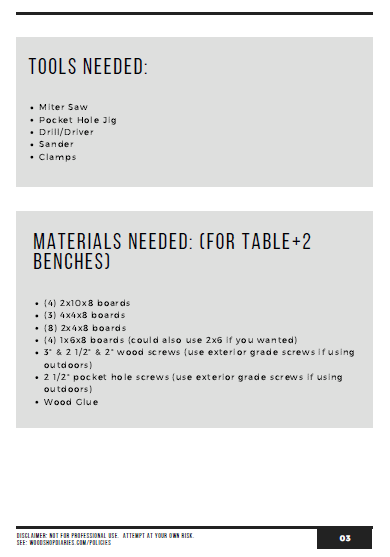 Trestle Table & Bench Building Plans