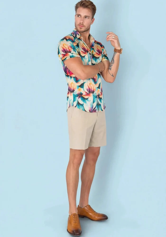 Tropic Lotus Silk Shirt - SARTORO