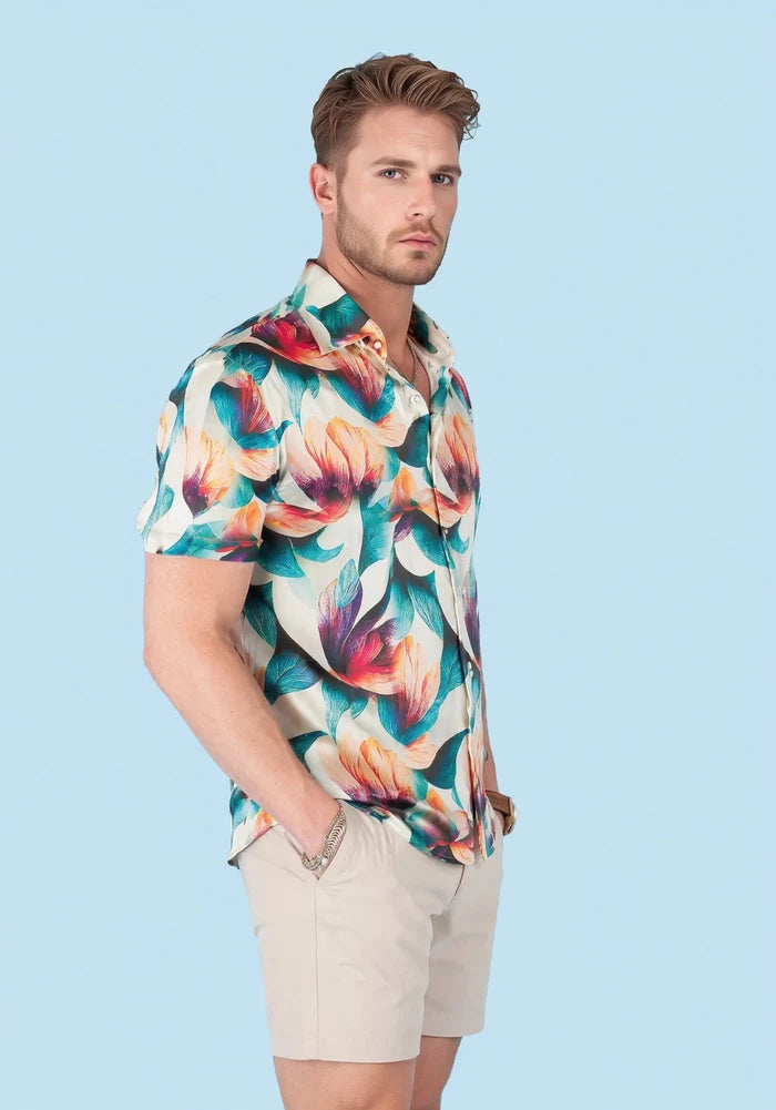 Tropic Lotus Silk Shirt - SARTORO