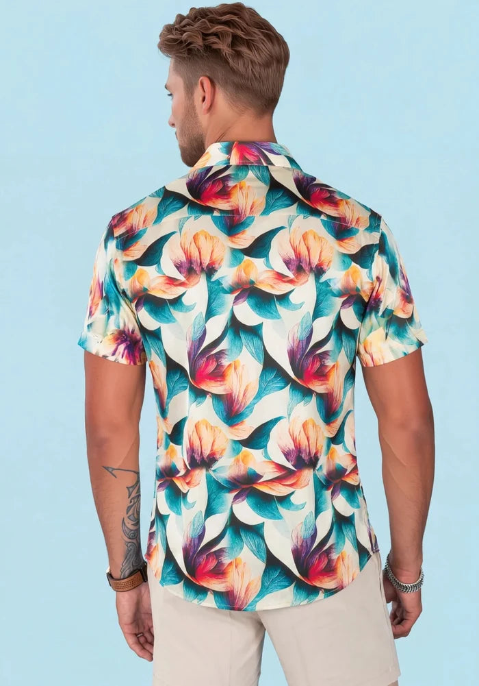 Tropic Lotus Silk Shirt - SARTORO