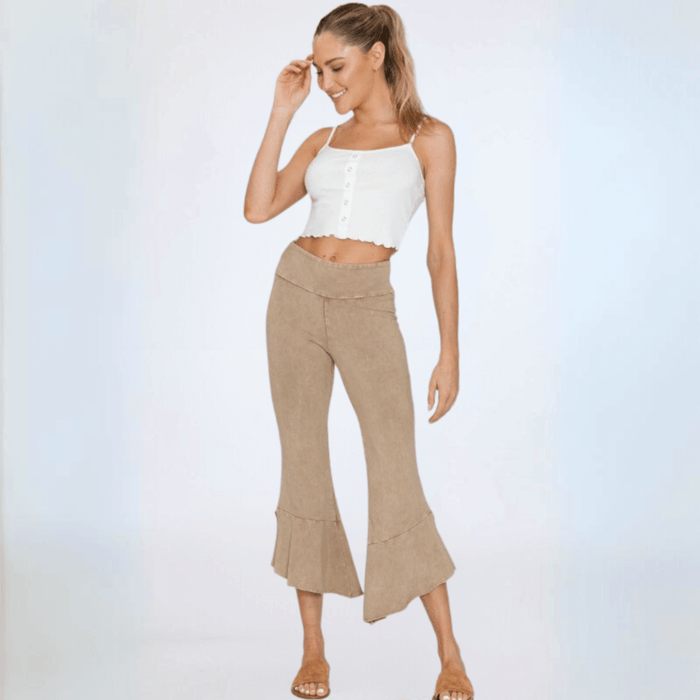 Tulip Hem Capri Pants - Stylish Cotton Capri Pants Made in USA - RFE Marketing Ventures