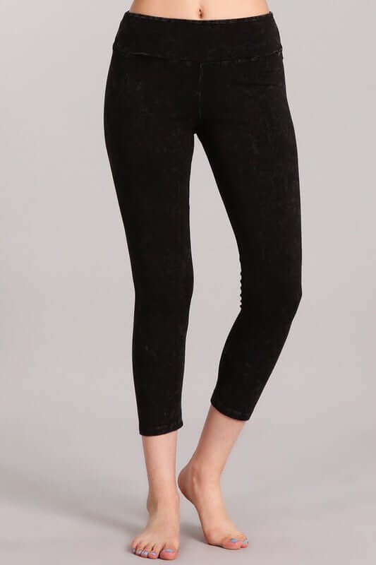 Tummy Control Capri Leggings - Mineral Washed and Made in USA - RFE Marketing Ventures