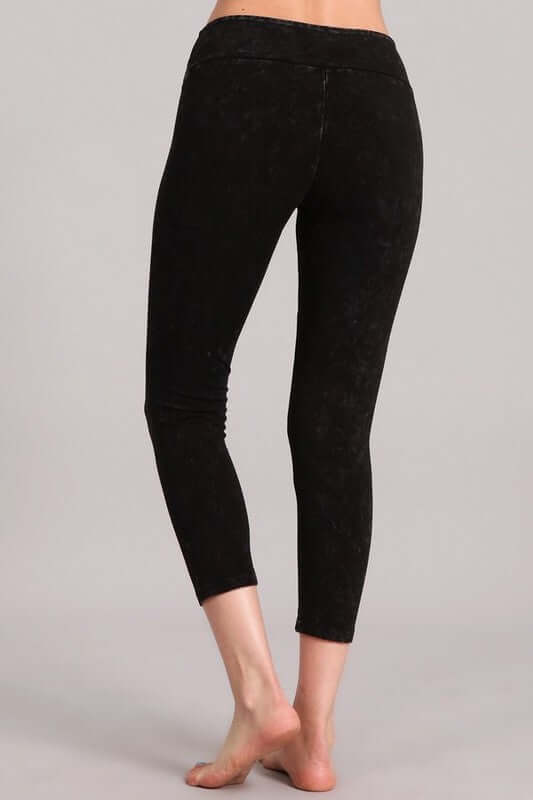 Tummy Control Capri Leggings - Mineral Washed and Made in USA - RFE Marketing Ventures