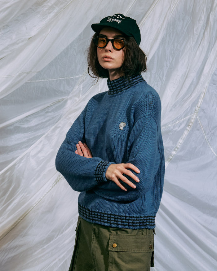Turtle Neck Sweater - Blue