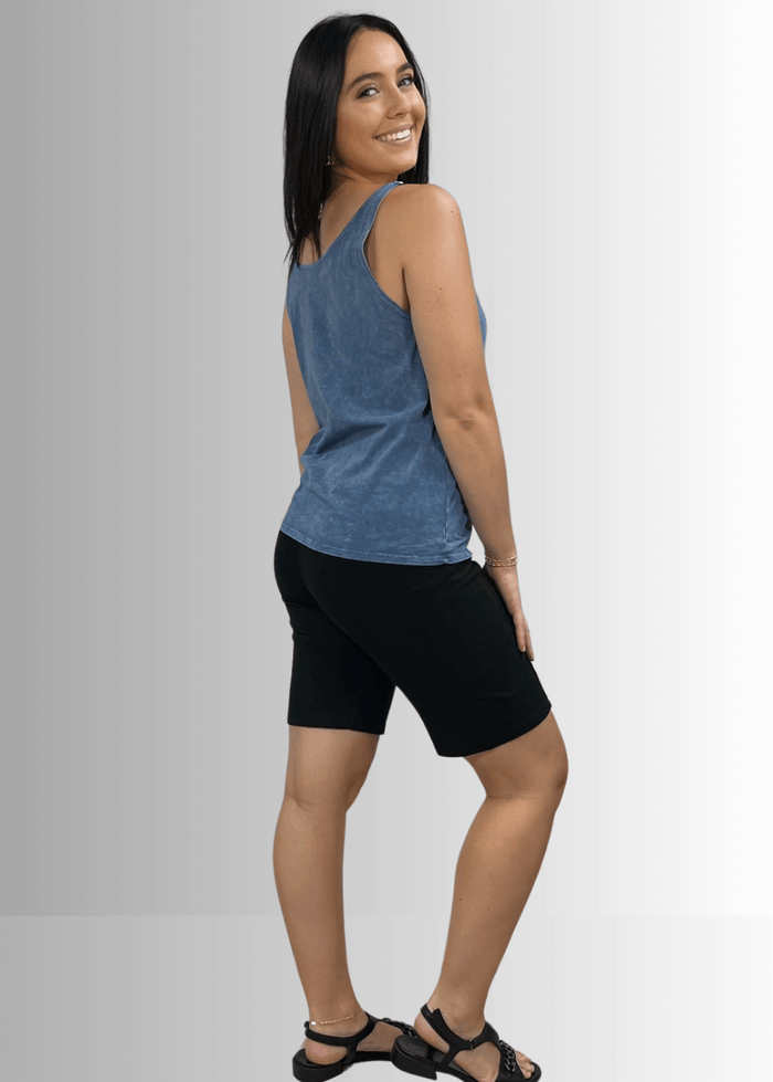 Twenty Four Seven Cotton Tank Top Light Denim - RFE Marketing Ventures