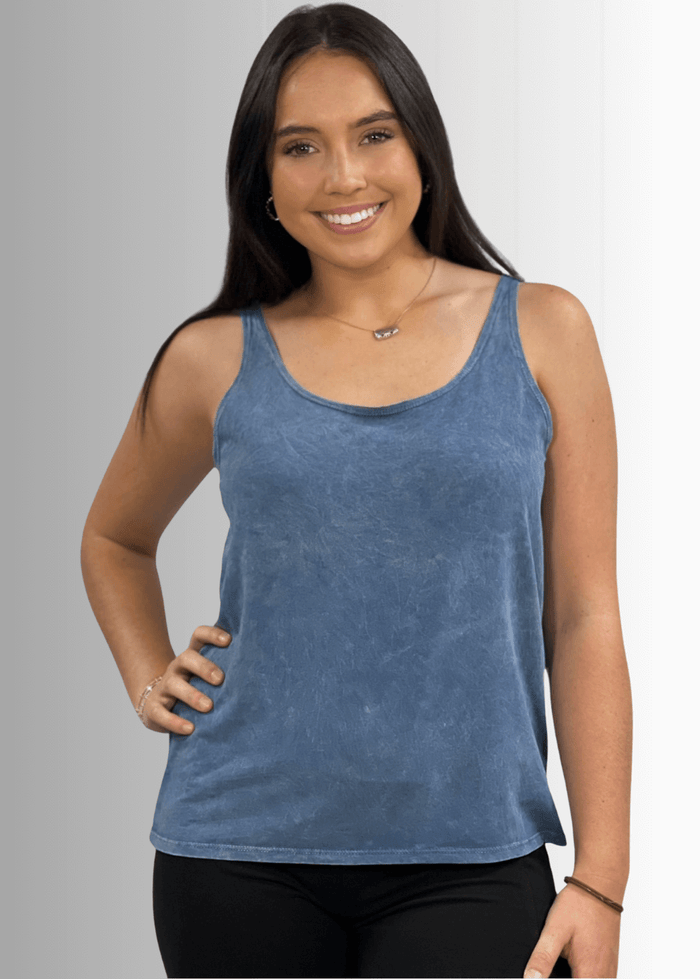 Twenty Four Seven Cotton Tank Top Light Denim - RFE Marketing Ventures