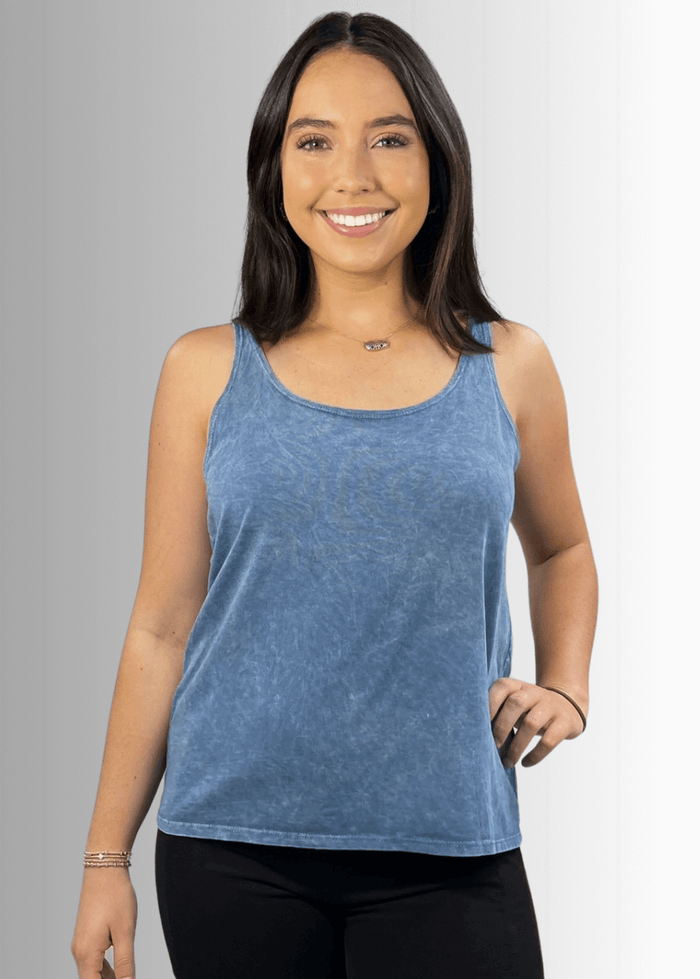 Twenty Four Seven Cotton Tank Top Light Denim - RFE Marketing Ventures