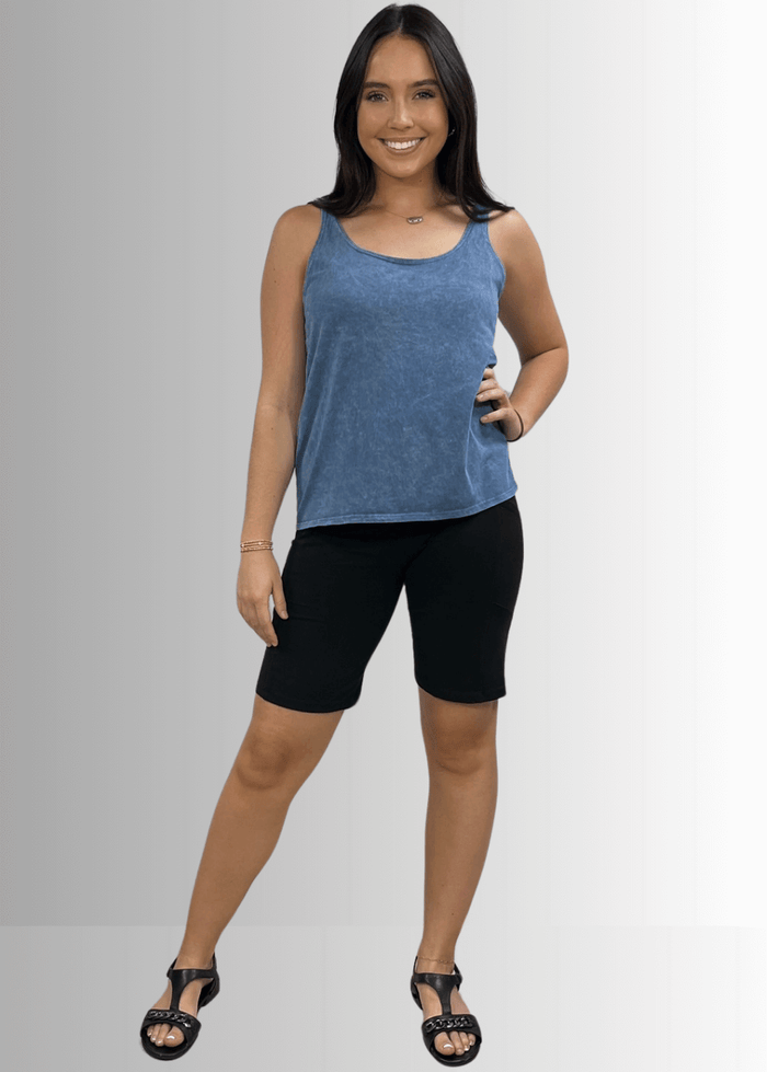 Twenty Four Seven Cotton Tank Top Light Denim - RFE Marketing Ventures