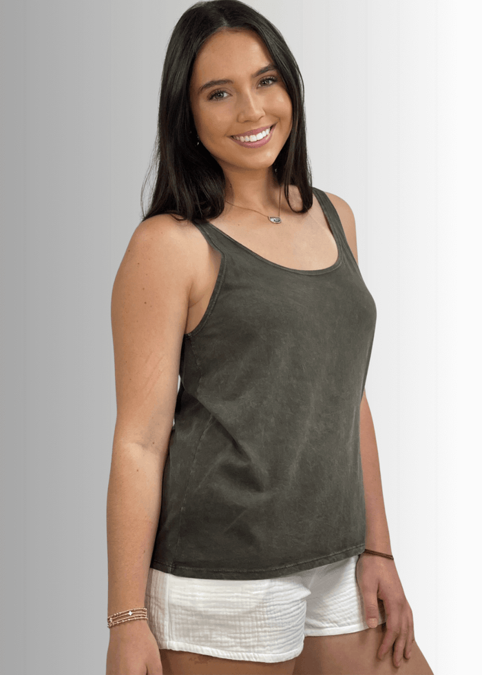 Twenty Four Seven Cotton Tank Top Light Denim - RFE Marketing Ventures