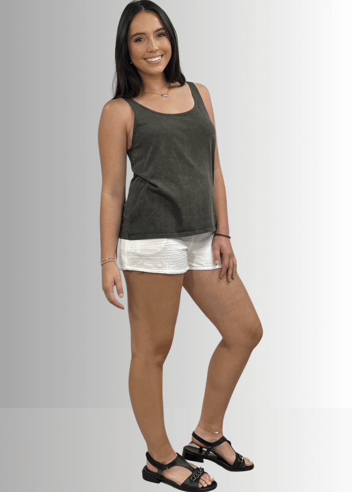Twenty Four Seven Dark Moss Green Cotton Tank for Everyday Comfort - RFE Marketing Ventures