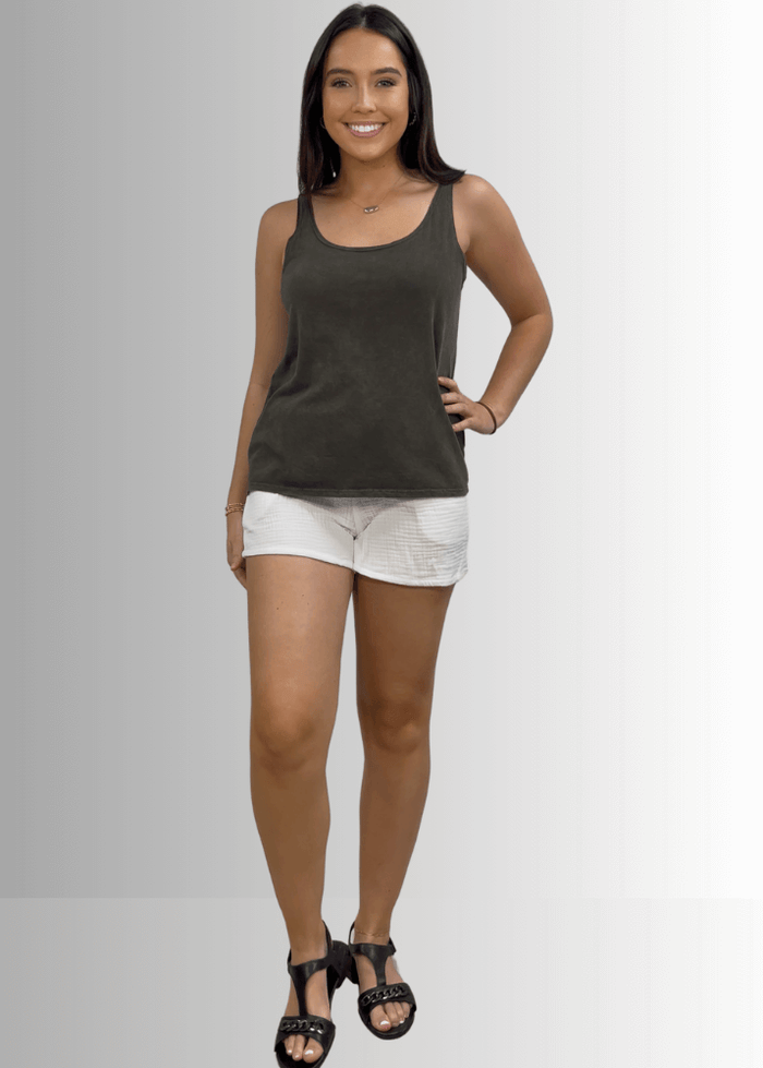 Twenty Four Seven Dark Moss Green Cotton Tank for Everyday Comfort - RFE Marketing Ventures