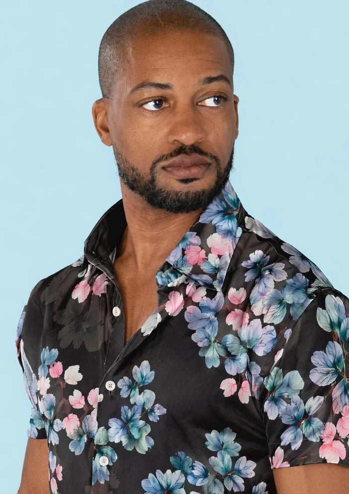 Twilight Garden Silk Shirt - SARTORO