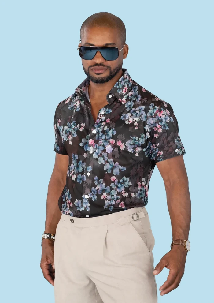 Twilight Garden Silk Shirt - SARTORO