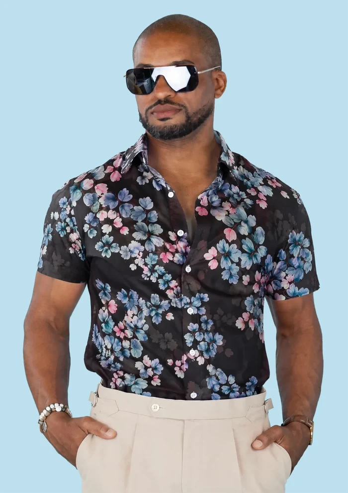 Twilight Garden Silk Shirt - SARTORO