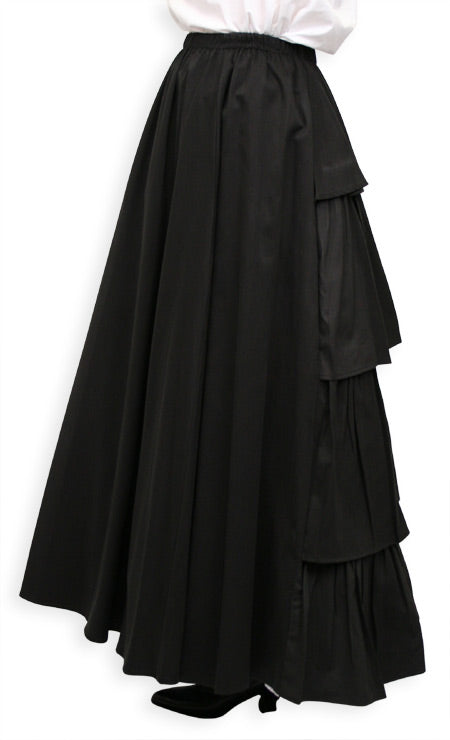 Twill Bustle Skirt - Black