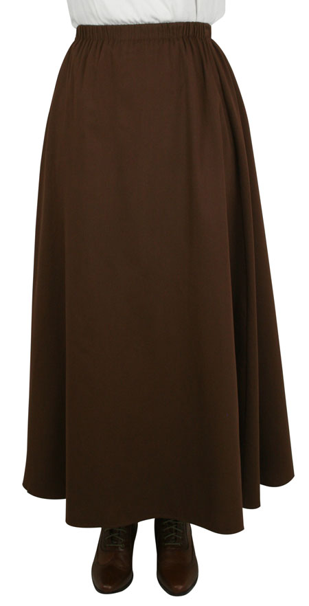 Twill Bustle Skirt - Dark Brown
