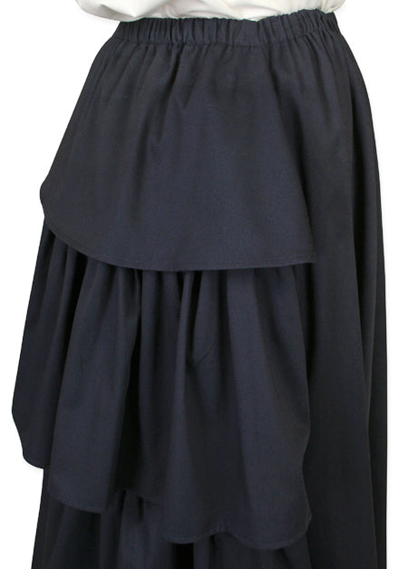 Twill Bustle Skirt - Navy