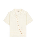 Twisted Seersucker Button Up Shirt - Cream