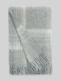 Undyed Wool Tartan Throw