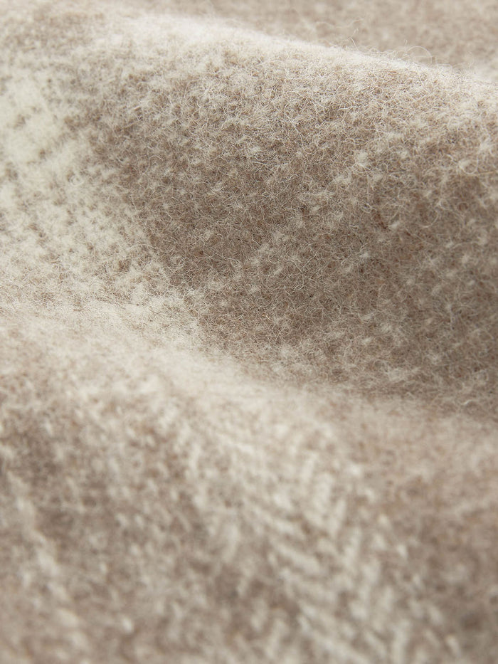 Undyed Wool Tartan Throw