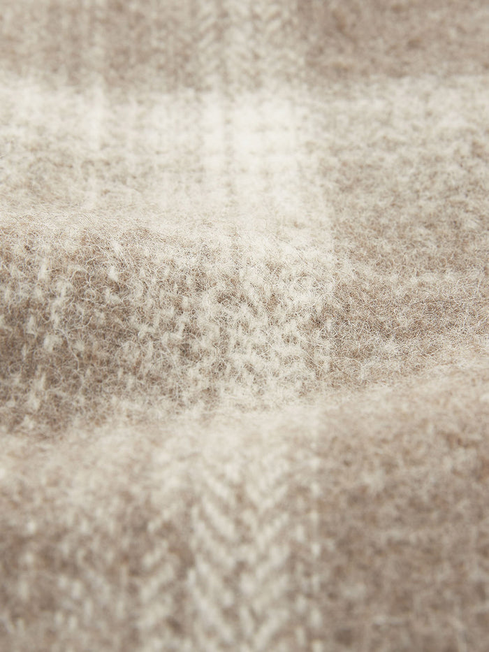 Undyed Wool Tartan Throw