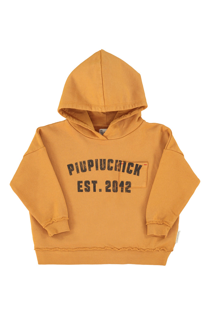 Unisex camel hoodie with logo print
