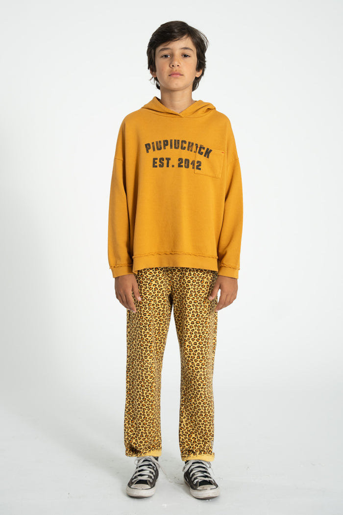 Unisex camel hoodie with logo print