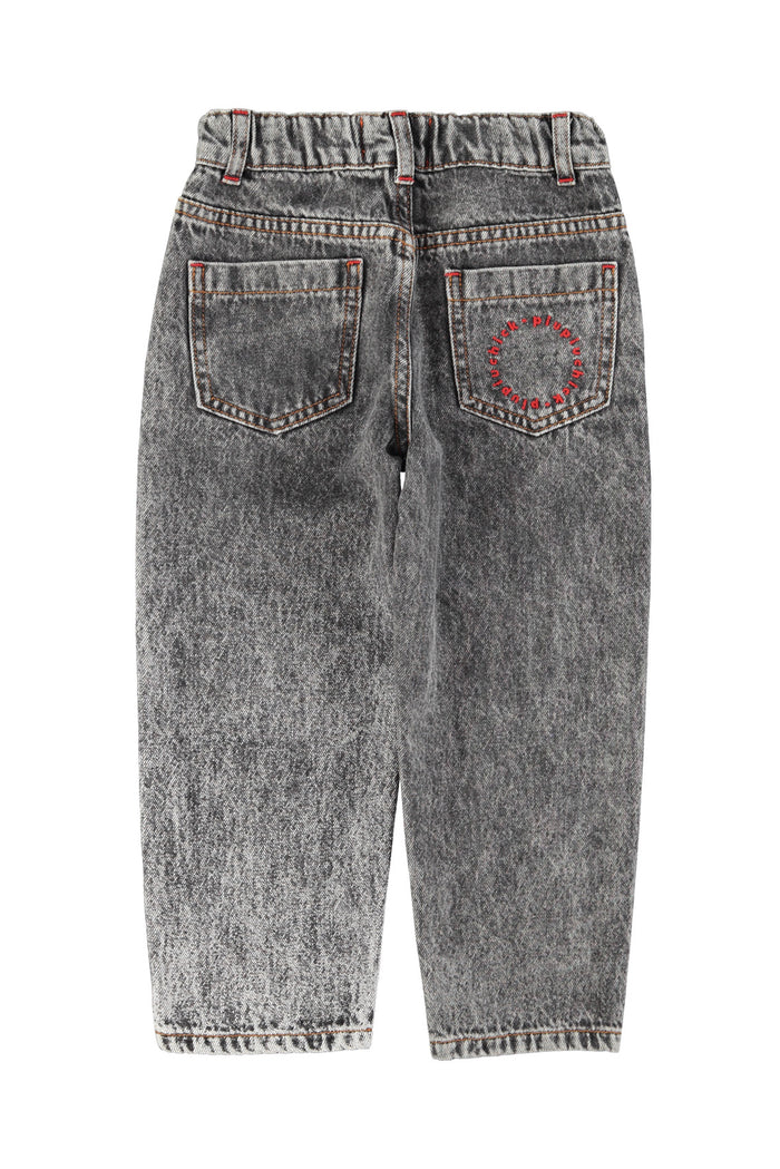 Unisex Denim Trousers Washed Black