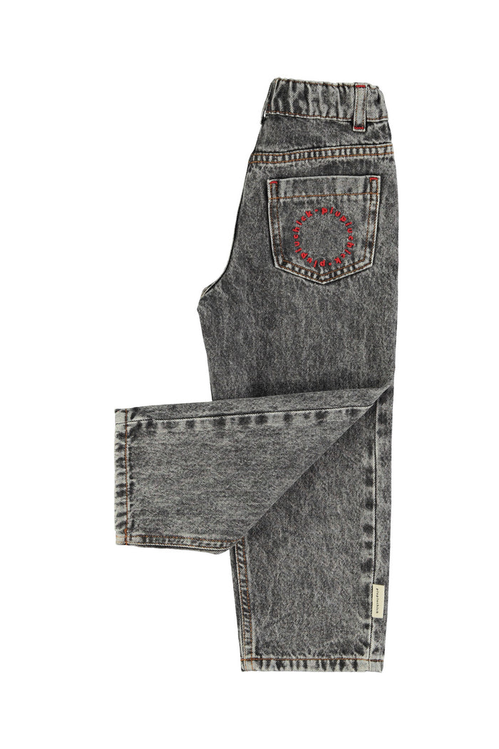 Unisex Denim Trousers Washed Black