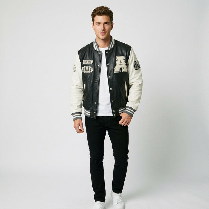 Urban Varsity Jacket With Baseball Collar