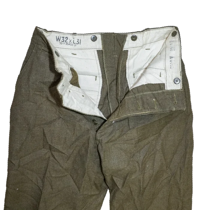 USGI M45 Olive Wool Field Trousers - 32x31, Medium, Item 2 - US Army Surplus - Combat Trousers