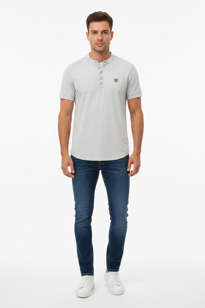 WAM DENIM T-Shirt 79664 Velvet Light Grey - Front View