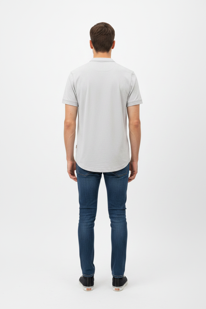 WAM DENIM T-Shirt 79664 Velvet Light Grey - Back View