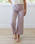 Vervet Skye Wide Leg Non Distressed Crop Jeans - Lavender Vervet