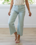 Vervet Skye Wide Leg Non Distressed Crop Jeans - Winter Sky Vervet