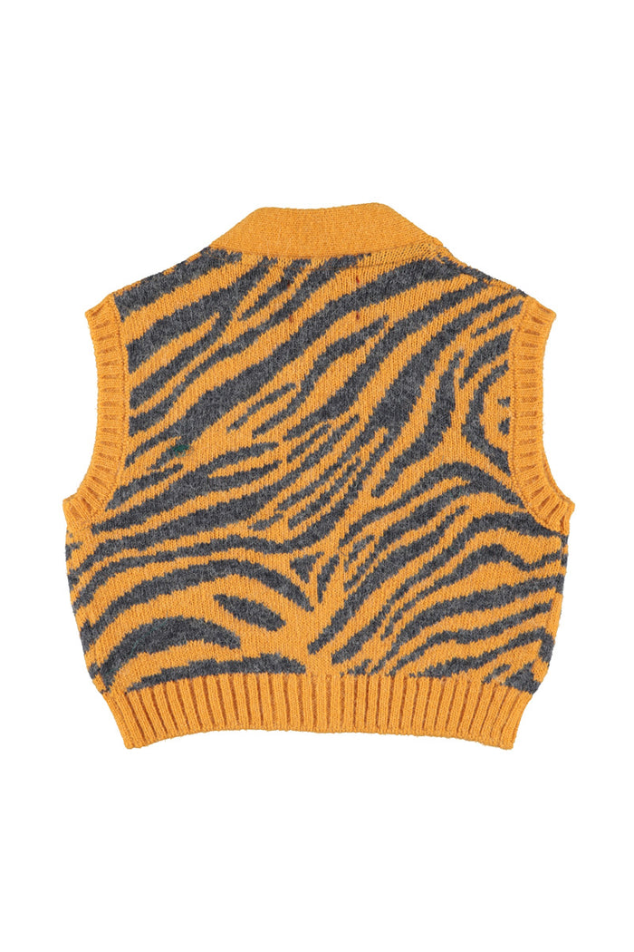 Waistcoat Orange with Zebra Print