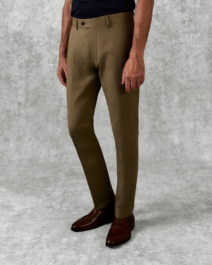 Walker Cotton Stretch Chino Plain Khaki