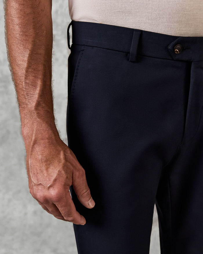 Walker Cotton Stretch Chino Plain Navy